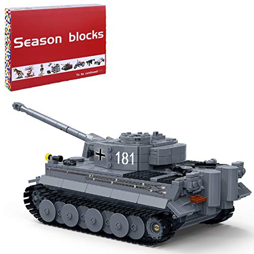 Gettesy 1010 delen Tiger Tank bouwstenen modelbouwmodel - DIY pantserbouwstenen constructiespeelgoed voor kinderen en volwassenen