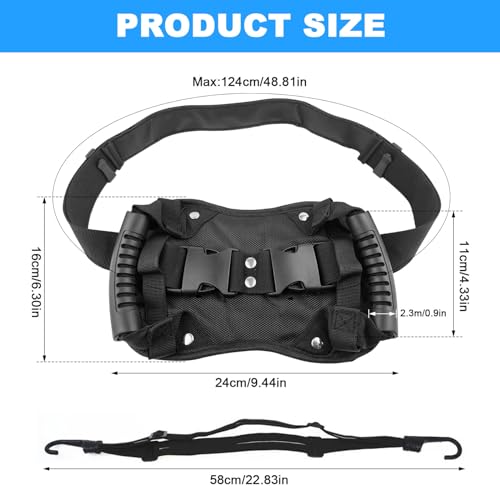 GZjiyu 1 Stücke Sozius Haltegriff, Verstellbarer Motorrad Sicherheitsgurt Sozius für Roller, Fahrrad, Motorrad mit 1 Stücke 58 cm Motorrad-Bindegürtel