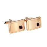 Light Brushed Rose Gold Indent Ruby Red Birthstone July Cufflinks - X2N9967RG-JUL