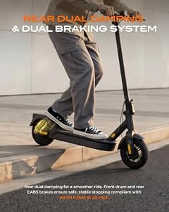 Electric Scooter for Adults 600W Peak Motor, 20 MPH Fast Speed, 15-20 Miles Long Range, 8.5" Tire Foldable E-Scooter Commuter with App, Dual Rear Suspension, Dual Braking System — photo 5 of 6