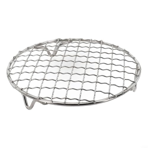 Rejilla redonda para barbacoa de acero inoxidable apta para varias cocinas y zonas de cocción (35 cm)