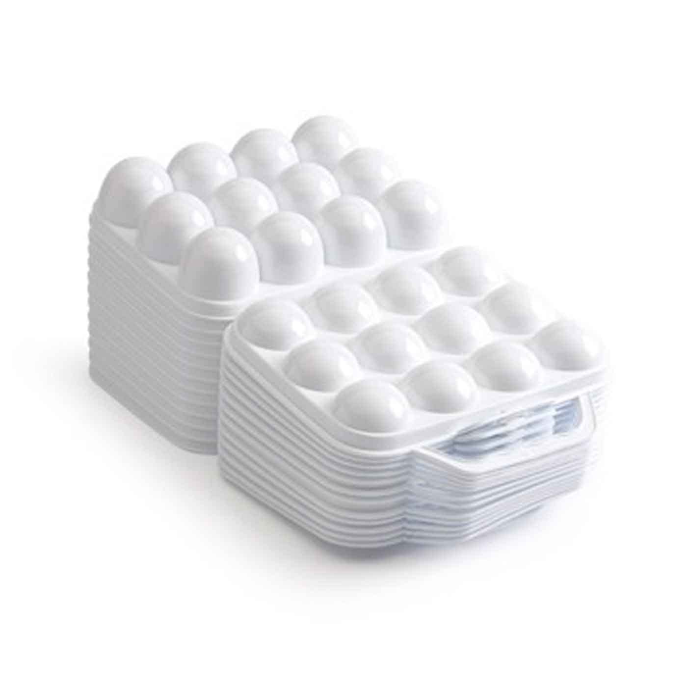 Acan Portauovo in plastica di colore assortita con coperchio per uovo, 12 spazi, cucina, casa, uova, 7 x 20 x 18,5 cm