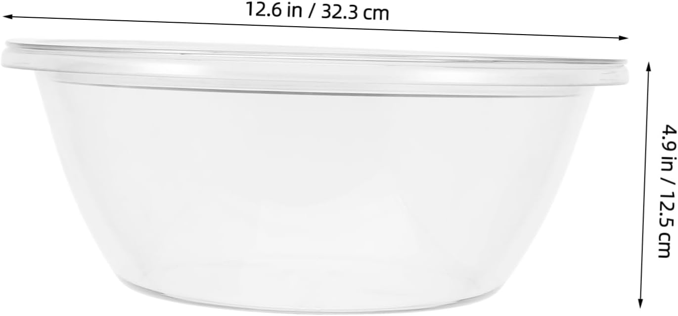 Large Plastic Mixing Bowl with Splash Lid for Food Prep Baking Pet Material for Family Use for Dough Salad and More