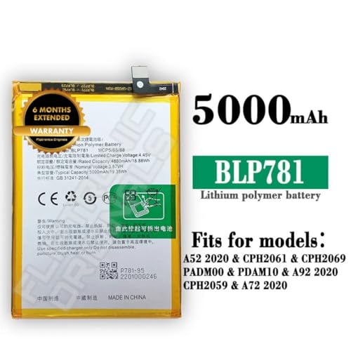 Image of BLP781 Battery for Oppo A52,A72 CPH2061, CPH2067 Battery with 6 Month Warranty**** (U111)