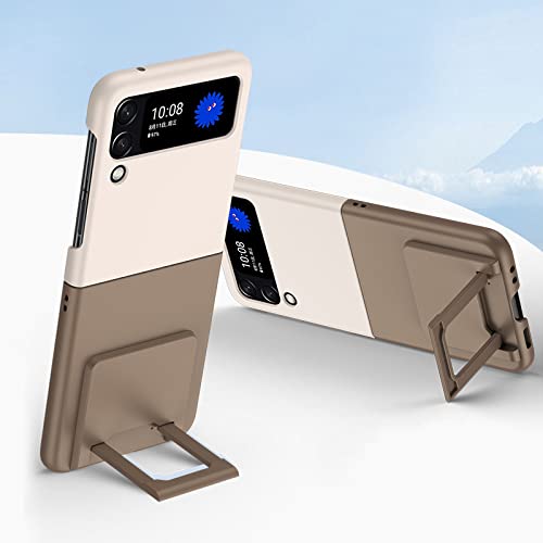 Coque Z Flip 4 antichoc blanc et café idéale pour vos appels vidéo