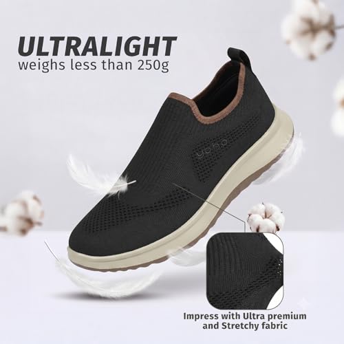 Image of YOHO Men's Walking Shoes Esteem | Lightweight, Extra Soft Cushioned Insole Slip Ons with Shock Absorbing Sole | Casual Without Lace Sneakers for All Day wear, Running and Jogging