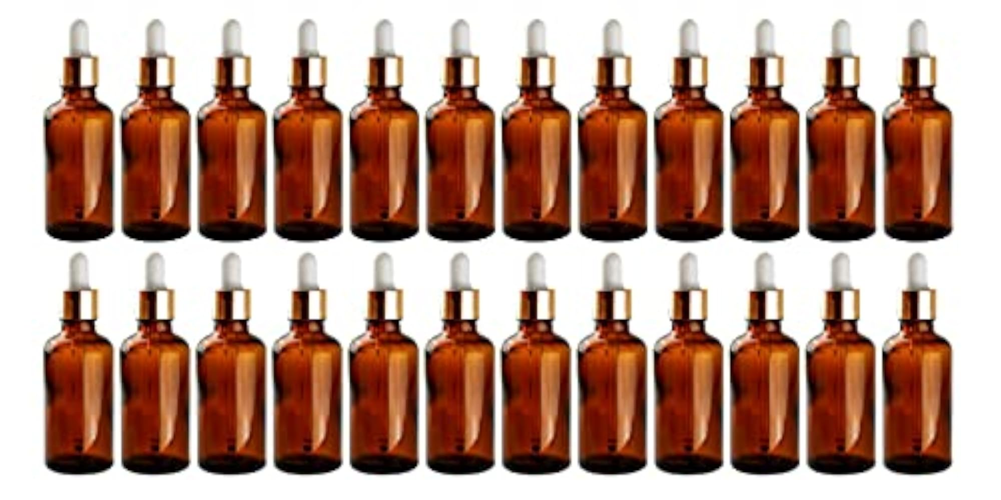 50 ml Amber Round Empty Glass Bottle Set