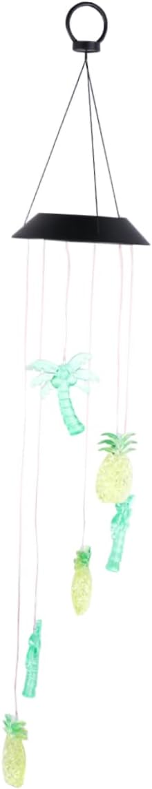 Led Windbell Lamp Solar-Powered Pineapple Coconut Tree Chime for Garden Yard Hall Lighting