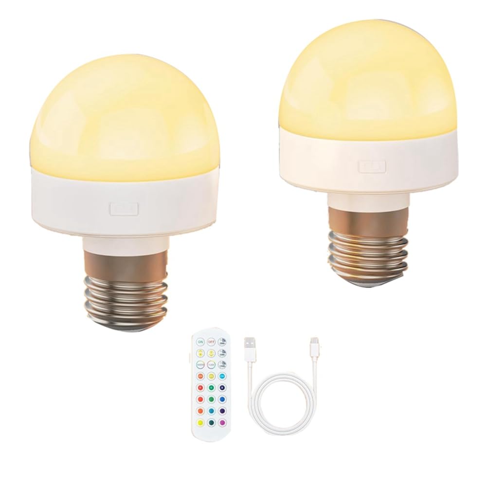 Amazon | リモコン付き電球 - E26口金、電池式電球（配線不要の壁掛け
