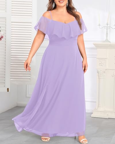 Image of Pinup Fashion Women Plus Size Bridesmaid Dresses - Off The Shoulder Formal Wedding Guest Bridal Shower Long Dress