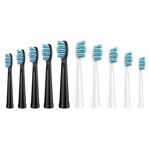 10 Pcs Electric Toothbrush Replacement Heads Compatible with Sonic-FX and Fit SnapWhite for Adults and Kids, Soft Charcoal/Nylon Bristles(5 Black+5 White)