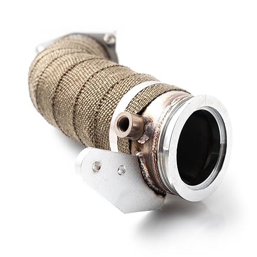 Precision Parts 3\" 304 Stainless Steel Down Pipe with Heat Wrap Compatible with 2017-2023 Chevy Silverado/GMC Sierra 6.6L L5P Duramax Diesel