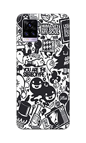 Image of Printed Hard Back Cover Case for Vivo V20 | Vivo V20 2021 Back Cover (Mixed Cartoon) -1302