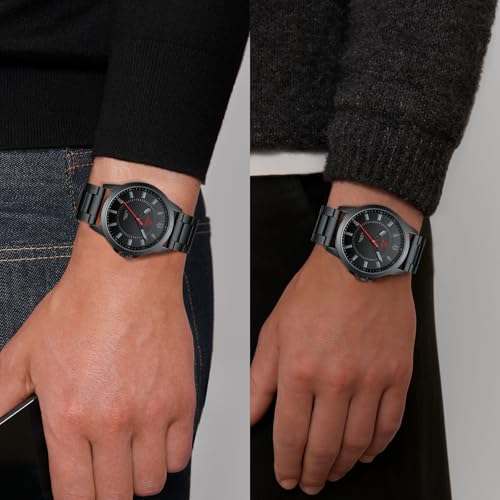 Image of LN LENQIN Mens Watches Waterproof Stainless Steel Watch for Men Analog Quartz Fashion Business Designer Wristwatch
