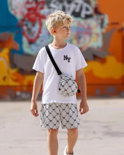 Image of PureChapter Boys Summer Outfits Boys Short Sets Short Sleeve T Shirt Shorts Bag Kids Clothes Clothing Sets Teen 5-14