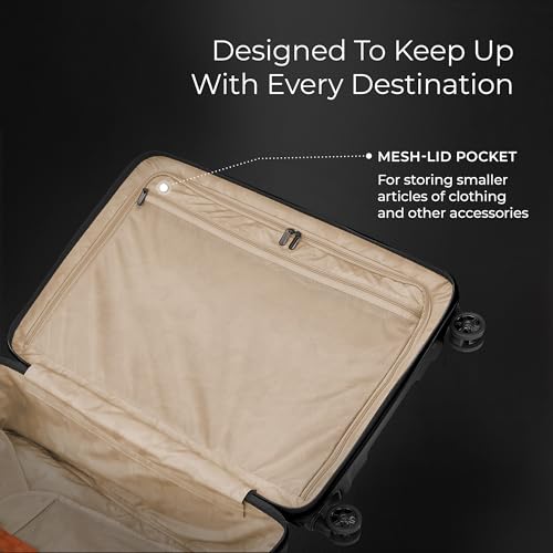 Image of Briggs & Riley 30 inch Large Spinner - Checked Luggage for Travel, Suitcases with Wheels, Hardside Rolling Bag for Men & Women, Self-Repairing Zipper - Torq Collection, Stealth Black