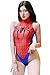 Olanstar Damen Einteiler Hoher Schnitt Superhelden Cosplay Kostüm Turnanzug Bodysuit Teddy Dessous Set (Spiderman)