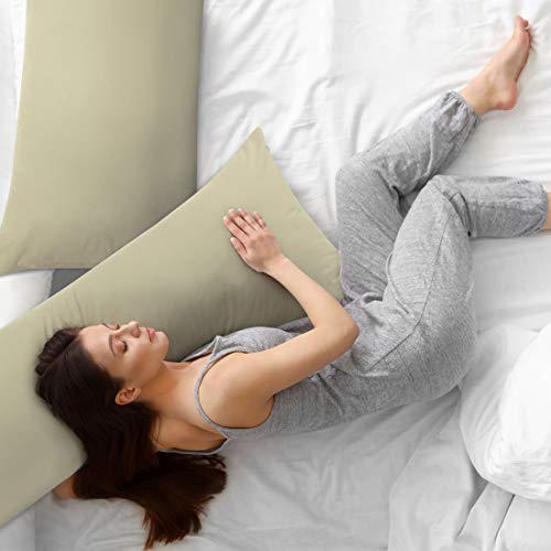 Taie oreiller long kaki 50 x 140 cm pour un sommeil de côté confortable - 3