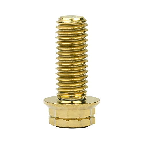 Image of Titanium Flange 12 Point Head M8 x15 20 25 30 35 40 45 50 55 60 65mm Screw Bolt Pack of 4 (M8x20mm, Gold)