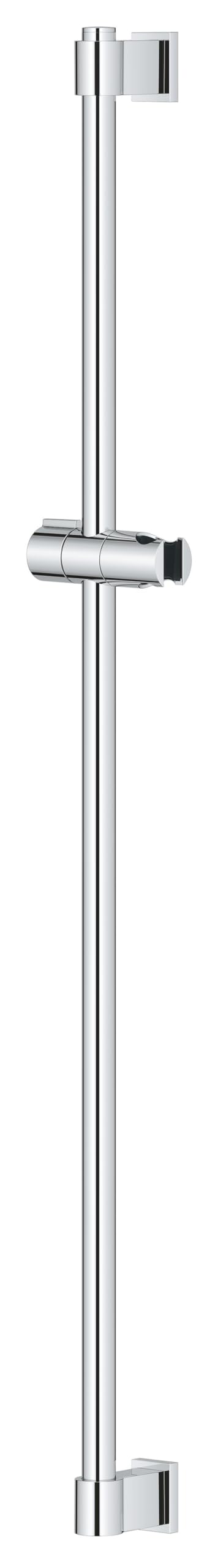 GROHE Vitalio, Duschstange 90cm ohne Bohren (oberes Befestigungselement verstellbar, mit Gleiter & Gelenkstück, zum Kleben oder Bohren, inkl. Schrauben & Dübel, ohne Kleber), chrom, 26961001