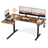 Acrolix電動 l字昇降式デスク 昇降式テーブル ゲーミングデスク スタンディングデスク 幅150cm 奥行100cm 高さ調節 メモリ機能 一人暮らし テレワークオフィスワークテーブル テレワーク 在宅ワーク スタンドアップテーブル ブラウン天板