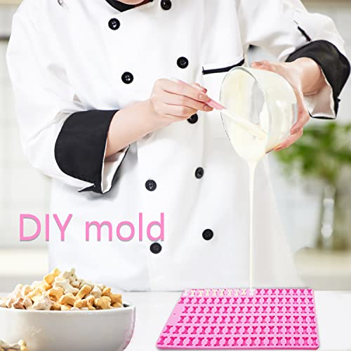 ZIOYA 2 Stück Backmatten für Hundeleckerlies Mini Silikonform Hundeleckerli zur Herstellung von Schokolade, Fudge, DIY-Backen und Leckereien für Haustiere (Rosa)
