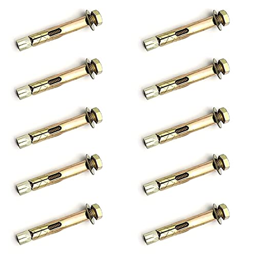 10 Piezas 60 mm Expansión Pernos Tornillo para Concreto y Mampostería Pernos de Anclaje Tornillo para Cercas Puertas Techos