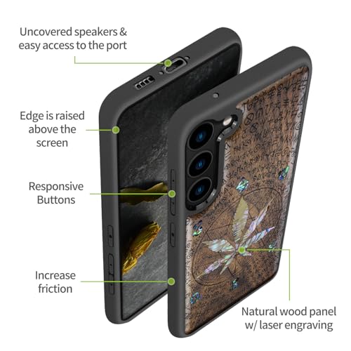 Coque Galaxy S23 bois de noyer accessoire chic pour le quotidien