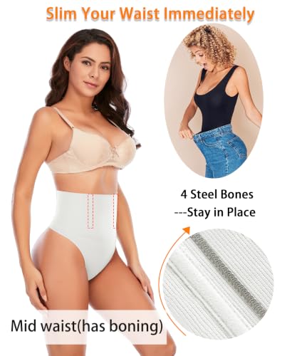 Image of Werena Tummy Control Thong Shapewear for Women Seamless Shaping Novelty Thong Panties Body Shaper Underwear