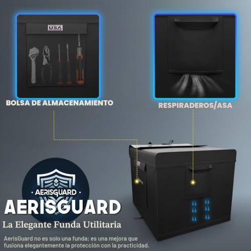 Cubierta para generador resistente al agua lona 600D anti desgarros de 38" largo 6