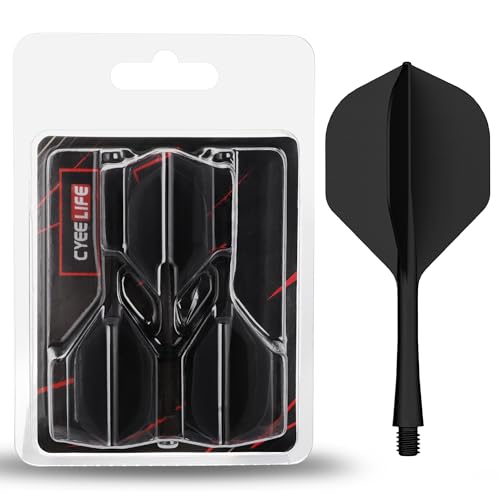 CyeeLife Integriertes Flügel & Schäfte System 2BA Gewinde 3er-Pack Schwarz Professionelles Dartzubehör
