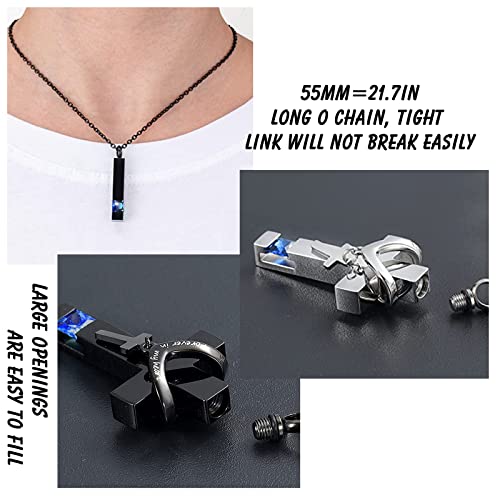 Stainless Steel 6-Piece Set Urn Necklace for Ashes Men Women Pendant Cremation Heart Cross Cubic Urn Keepsake Locket Ashes Memorial Ashes Necklace (6Pcs - Purple)4
