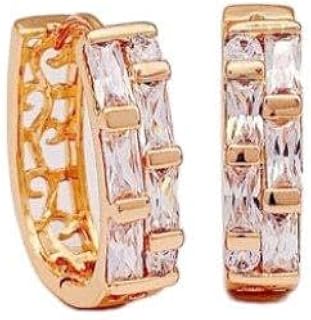 اقراط حلقية مرصعة بكريستال زركونيا مكعب للنساء والفتيات