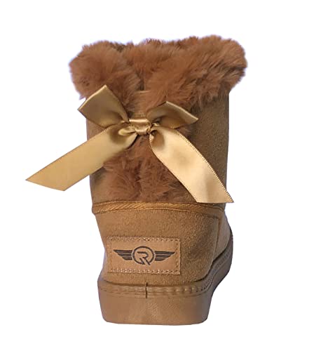 REDVOLUTION Kids Boots Toddler Girls Cute Butterfly Bow | PomPom PU leather Boot (Toddler/Small Kid)3