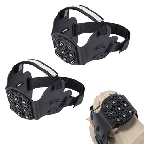 Image of PROBEROS Spikes Ice Crampons Shoe Grips with Reflective Strip, Sizes 41-44