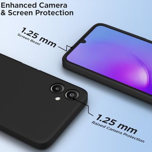 Image of Outlouders Back Cover for Samsung Galaxy A06 | Camera Protection | Durable Soft Matte Silicone Bumper Case (Black)