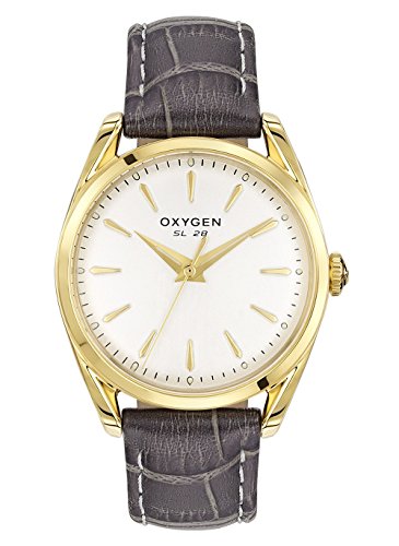 Montre cadran argent sablé OXYGEN Sport 28 en acier inoxydable résistant