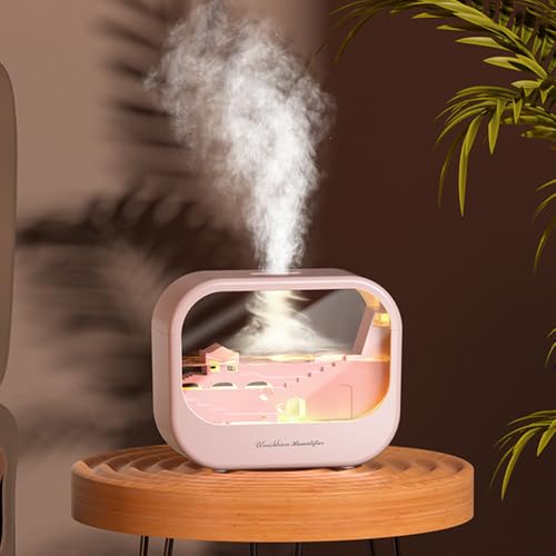 Essential Oil Diffuser Cute Humidifier with 7 LED Light Colors Waterless Auto Shut-Off & Timer Setting Cool Mist Humidifier Diffuser for Spa Home Yoga Office Bedroom(Pink)