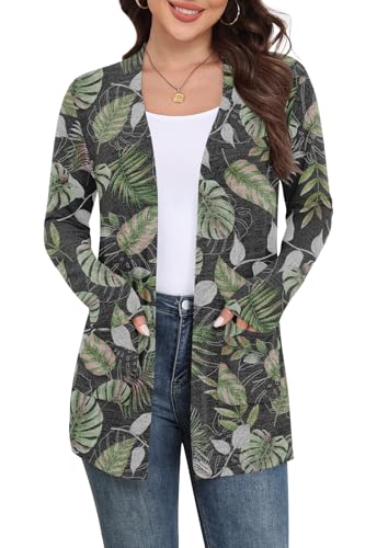 Image of Yincro Womens Lightweight Cardigan Long Sleeve Open Front Casual Sweater Cardigans with Pockets