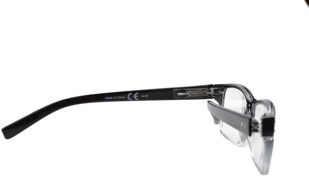 Eyekepper Mens Vintage Reading Glasses-5 Pack,Black-Clear Frame : Health & Household