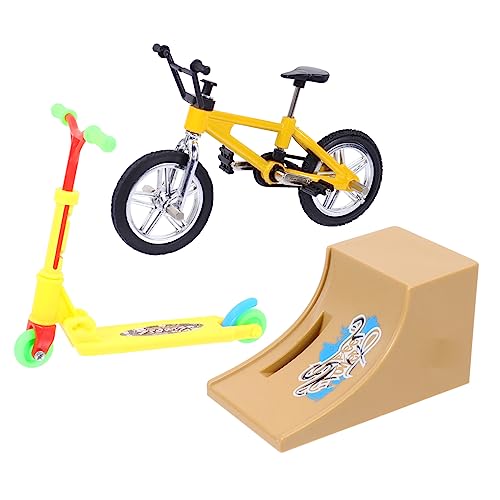 ERINGOGO 1Set Mini Finger Portable Finger Scooter and Bike Ramp Relief and Educational for Adults and Compact Design for Fun Play