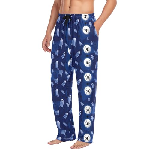Spirits Print Men's Cotton Pajama Pants with Pockets and Drawstring Comfortable and Stylish,S4