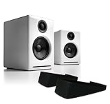 Audioengine A2+ Powered Desktop Speaker (Pr) - White w/DS1 Desktop Speaker Stands Bundle