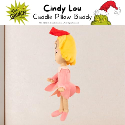Image of Dr. Seuss The Grinch Cindy Lou Holiday & Christmas Bedding Super Soft Plush Cuddle Pillow Buddy, (Officially Licensed Product) By Franco