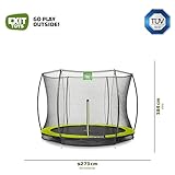 EXIT Toys Silhouette Bodentrampolin - ø244cm - Kompaktes Rundes Inground Gartentrampolin Outdoor für Kinder - Mit Sicherheitsnetz und Fußschutzsystem - Sicherer Einstieg - Gute Sprungkraft - Grün - 3