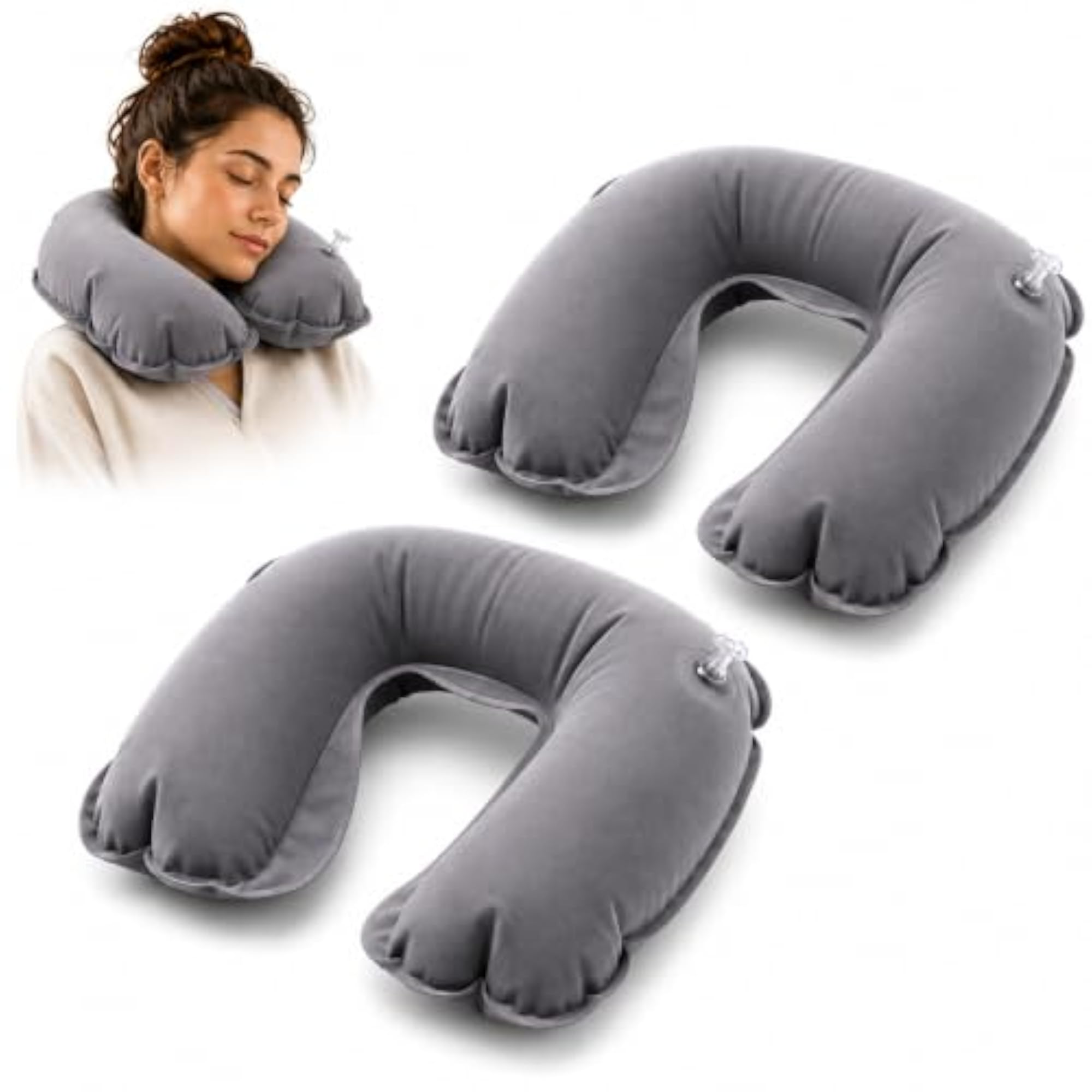 Travel Neck Pillow, Inflatable U-Shaped Neck Support Pillow