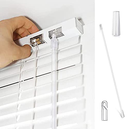 Wmzjnljy 4Pcs 12Inches Vertical Blind Wand Blinds Replacement Parts With Hook And Handle Transparent Pvc Blind Tilt Wand Blind Rod Opener Long Window (J12-4) #TOP2