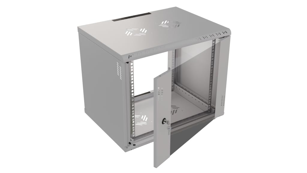 Armadio Rack 19 Pollici 9U 450mm PRO - Acciaio per Impieghi Gravosi - Rack e Armadietti per Apparecchiature di Rete - Armadio Rack Compatibile con Ripiano Rack