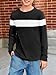 Imily Bela Kids Boys T Shirts Casual Long Sleeve Color Block Tops Crewneck Loose Basic Tees 5-14 Years Black