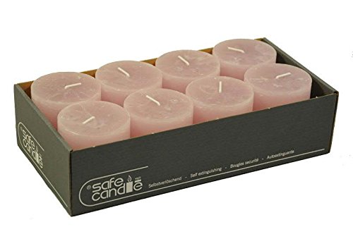 Rustic Pillar Candles, Pack of 8, SafeCandle, Wax Candles / Rustic Candles / Advent Candles Christmas (Antique Pink - Image 3